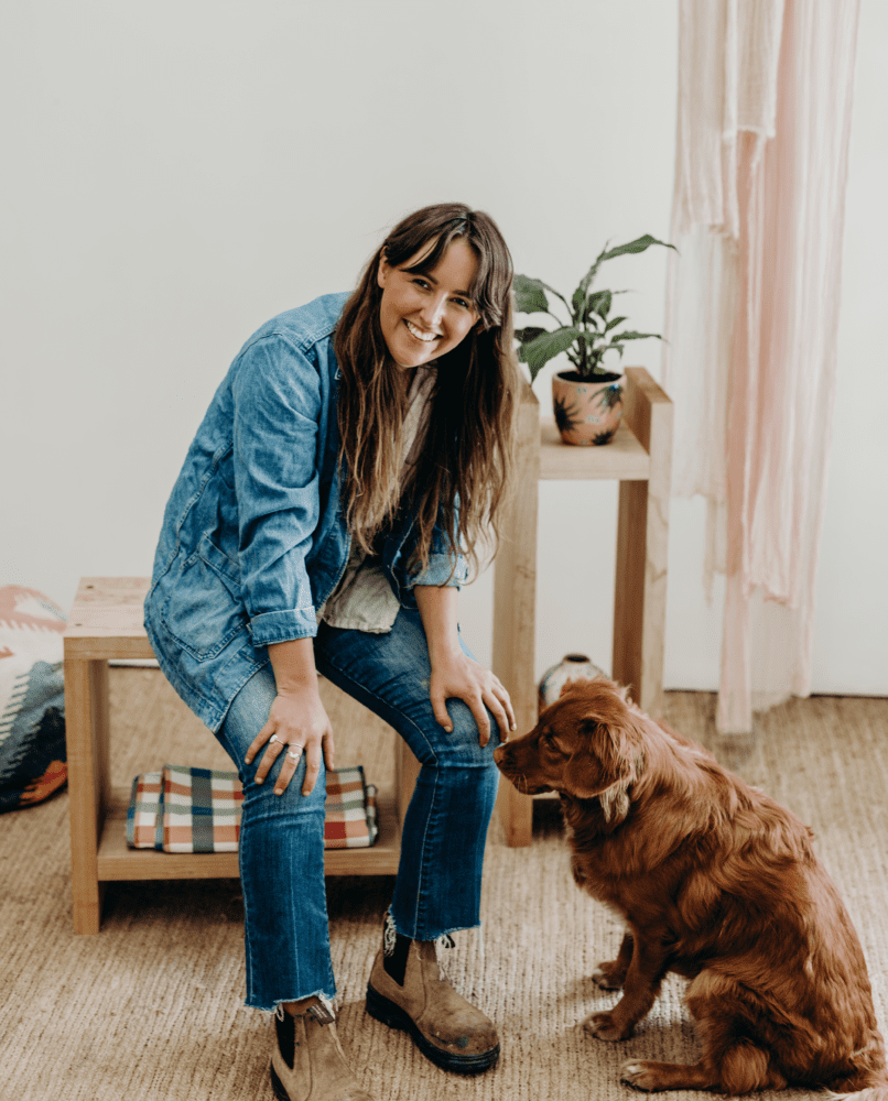 woman and dog