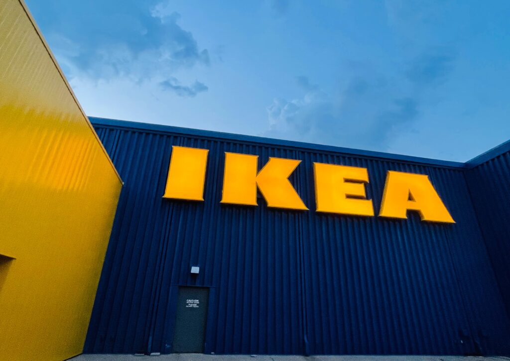 The outside of an Ikea store.